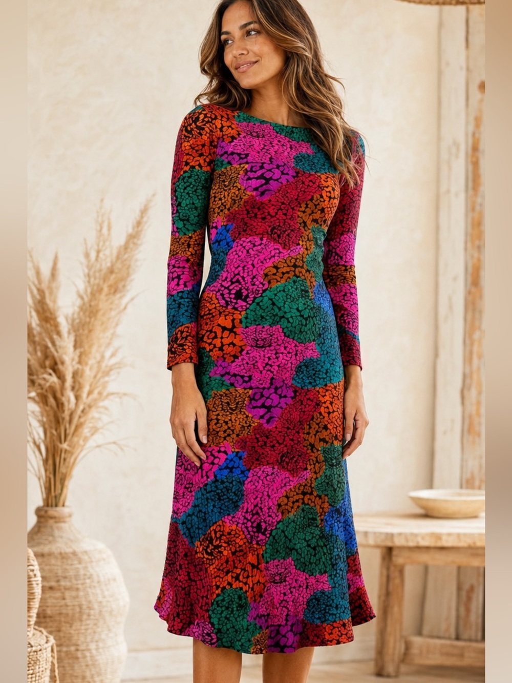 Farm Rio Jersey Midi Dress